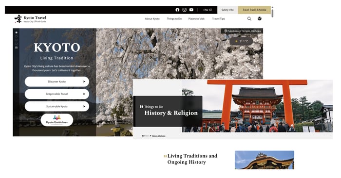 Kyoto Travelウェブページ